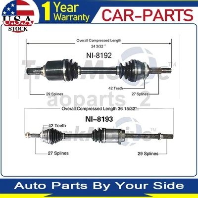 2 ejes delanteros TrakMotive CV eje articulado para Nissan Sentra 2006 2005 2004 2003 Foto 1 de 3