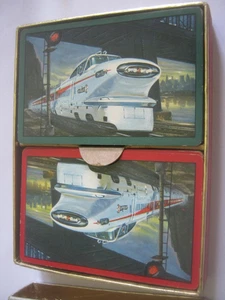 1955 General Motors Electro-Motive Division AEROTRAIN Red & Green Playing Cards - Picture 1 of 14