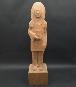 Carved Wood American Indian Chief Sculpture Figurine Handmade 23" - Picture 1 of 20