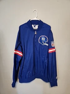 New York Giants big logo Starter 1/4 zip Pullover Jacket XLarge NWOT - Picture 1 of 9