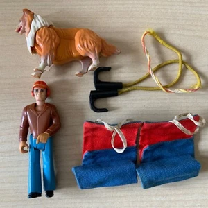 Vintage Fisher Price Adventure People Figura Cane Sacchi a pelo Gancio Ricambi 307 - Foto 1 di 11