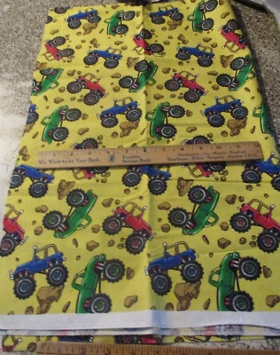 28" x 44" wide Fabric Quilt Monster Truck small Daisy Kingdom Spring Industries - Image 1 of 4