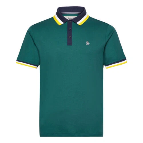 Original Penguin Hommes Côtelé Polo Solide Manche Courte Slim Fit 100% Coton Top - Photo 1/1