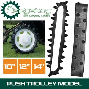 Hedgehog Golf Trolley Fairway Protector Wheel Sleeve Pair Black (10,12,14 Inc) - Picture 1 of 3