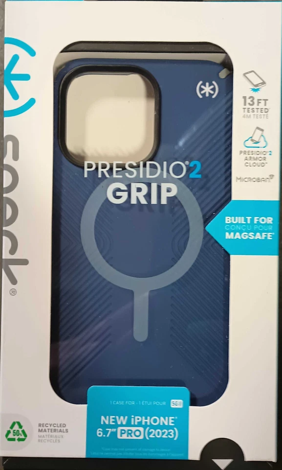 Speck Presidio2 Grip Apple iPhone 15 Pro Max- Coastal Blue Magsafe Friendly