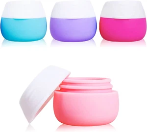 Travel Containers for Toiletries, Silicone Cream Jars, TSA Approved Travel Size - Picture 1 of 12