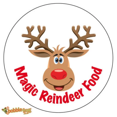 BOBBLEFROG 72 x CHRISTMAS NON Personalised Wrapping Seal Stickers Present Reindeer Food 756