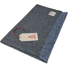 Harris Tweed Blue Barleycorn Lap Blanket Travel Rug 75x100cm