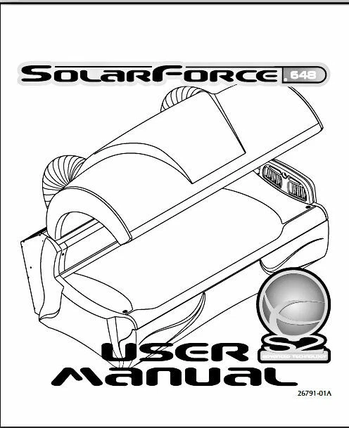 Sunforce 648 User Manual Tanning Bed Operation Manual - Image 1 of 1
