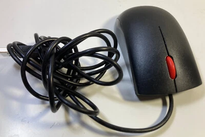 Lenovo USB 2-Button Optical Mouse Black Red Mousewheel  FRU PIN 00PH128  - Image 1 of 3