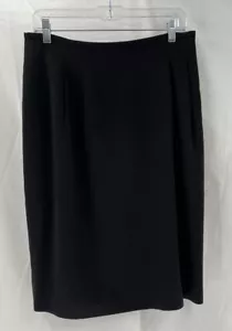 Falda Esquinera Informal Para Mujer Talla 12 Negra Lana Rayón Vintage Calidad Clásica - Imagen 1 de 10