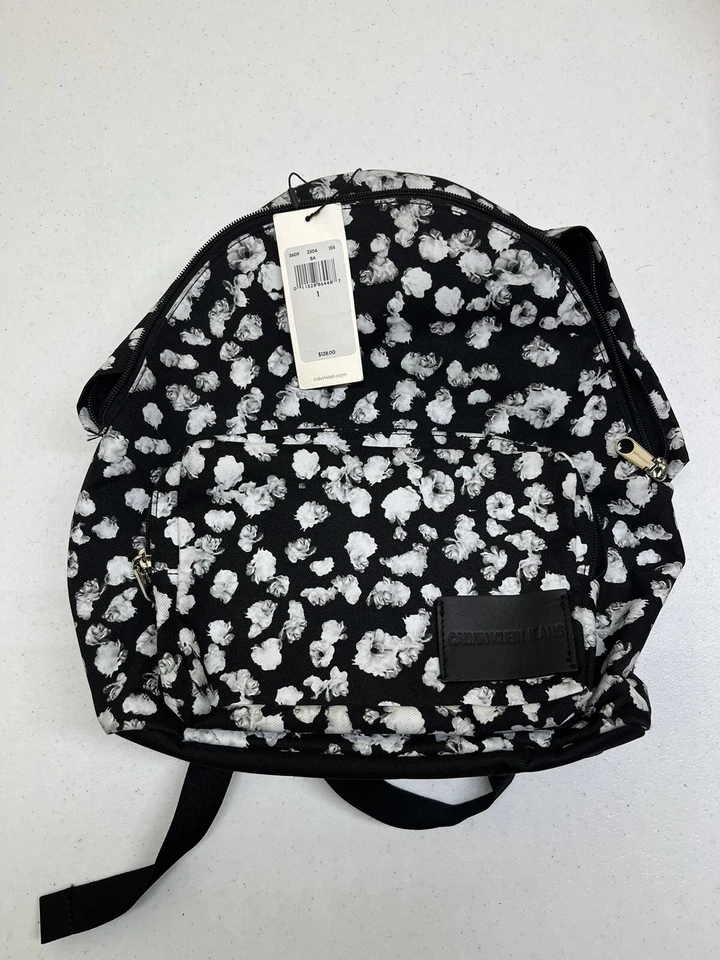 Calvin Klein Black & White Floral Print Multi Backpack