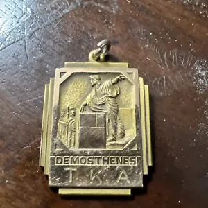 Vintage 1942 Gold Filled Oratory Demosthenes TKA Fob Pendant Charm - Picture 1 of 3