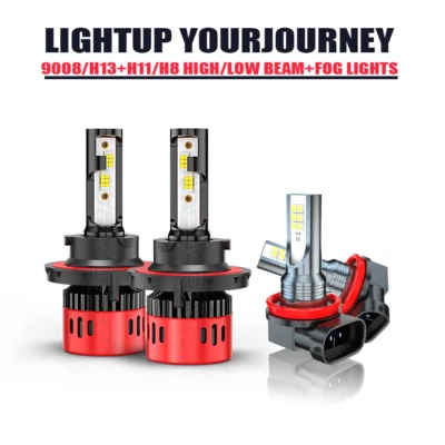 Combo de faros antiniebla altos bajos 6000K LED para Pontiac Torrent 2006-2009 Foto 1 de 4