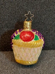 Vintage Blown Glass Fruit Basket Christmas Ornament West Germany Old World - Picture 1 of 5