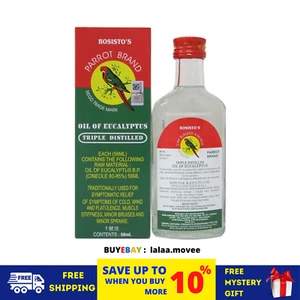 2 Bottle Bosisto's Parrot Brand 56ml Oil Of Eucalyptus for Cold, Wind, Sprains - Picture 1 of 7