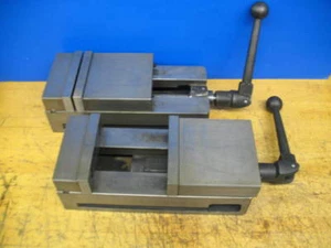 ~2~ 6" ANGLELOCK STYLE MILLING GRINDING VISES 5-3/8" OPENING HARD JAWS, HANDLES - Picture 1 of 7