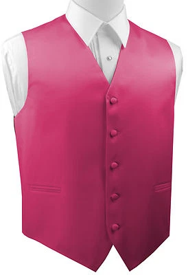 Satin Fuchsia Formal Dress Tuxedo Vest Wedding Prom - Image 1 of 3