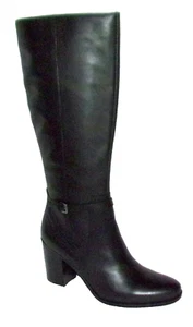 NEW NATURALIZER KALINA BLACK LEATHER HEELED KNEE HIGH BOOTS 11 M - Picture 1 of 3