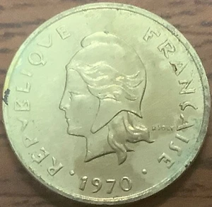 NEU HEBRIDEN 2 Franken 1970 KM5.1 Ni-Bs 1 Jahr Typ Better Grade Low Mintage - Bild 1 von 2