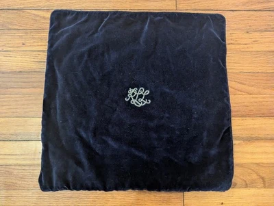 Funda Almohada Ralph Lauren Terciopelo Azul Marino Bordado Logo De Colección Plateada Foto 1 de 4
