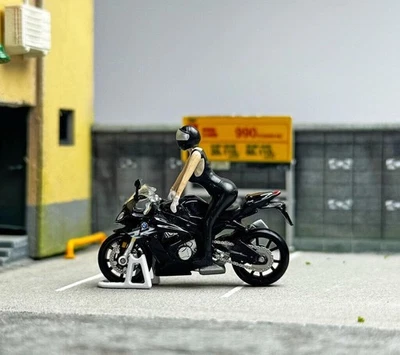 GB CM 1:64 Black S1000RR Hot Lady Figure Sports Model Diecast Collect Motorcycle - Image 1 of 4