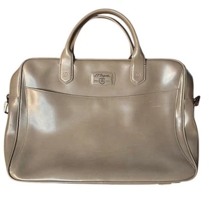 S.T. Dupont Laptop Briefcase Bag Unisex Line D Document Case Brown Leather Zip - Photo 1/13