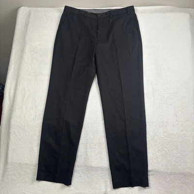 Pantalones de vestir Chaps Ralph Lauren negros pantalones para hombre 36" cintura x 32" entrepierna Foto 1 de 4
