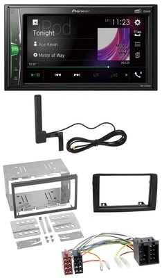 Pioneer MP3 DAB AUX 2DIN Bluetooth Autoradio für Fiat Idea ab 05 schwarz - Bild 1 von 4