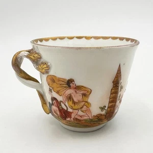 ANTIQUE CAPODIMONTE PORCELAIN TEA CUP SIGNED - Picture 1 of 10