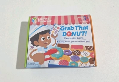 Recursos de aprendizaje ¡Agarra ese donut! Juego de mesa habilidades motoras finas - Caja abierta  Foto 1 de 3