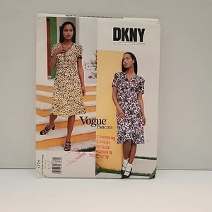 DKNY Vogue #1771 seltenes Vintage Misses Kleid & Slip 14-16-18 UC/FF - Bild 1 von 2