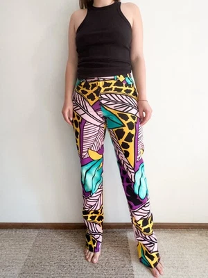 Calça Feminina Vintage Versus Versace Estampa Gráfica Colorida Algodão Multicolorido - Imagem 1 de 4