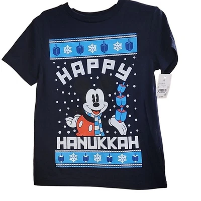 Disney Mickey Mouse Happy Hanukkah Tee Sz XS - Image 1 of 4