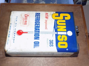 Vintage Rare Sun Oil Company Sunoco Suniso Refrigeration One Gallon Oil Can - Picture 1 of 6