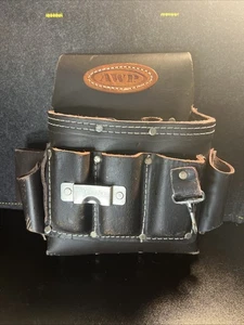Vintage AWP cowhide leather TOOL BAG construction POUCH brown - Picture 1 of 9