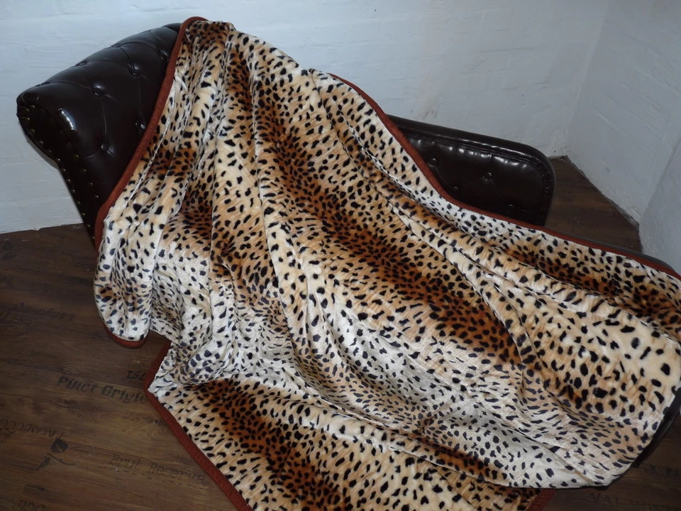 Kuscheldecke Tagesdecke Wohndecke Decke Plaid Leopard - Modell II 160x200cm - Bild 1 von 1