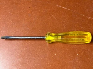 Proto 1/4" Flat Slotted Screwdriver Clear Yellow Hard Handle 8" Long 9604 USA - Bild 1 von 4
