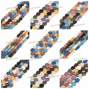 14-25mm Dyed Multicolor Lava Gemstone Loose Jewelry Making Beads Strand DIY - Picture 1 of 25