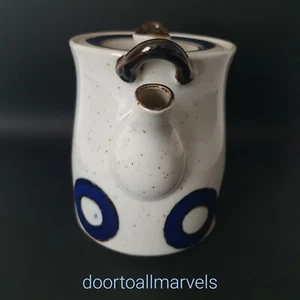 Vintage MCM Otagiri Double Handle Teapot Speckled Glaze Ceramic No Bamboo Handle - Picture 1 of 12