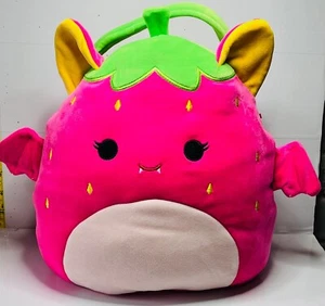 Squishmallows Mystery Squad Gwendolyn Pink Fruit Bat Halloween treat Pail Basket - Picture 1 of 10