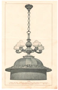 altes Musterblatt Deckenleuchter Kronleuchter um 1900 - Bild 1 von 2