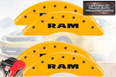 Желтые крышки суппортов передних + задних тормозных дисков MGP 2019-2023 Dodge «Ram» 3500 4 шт - Изображение 1 из 4