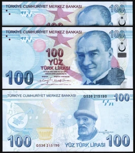 Turkey 100 Lira 2009 - 2024, UNC, 2 Pcs PAIR, Consecutive, Prfx G,P-226,New Sign - Picture 1 of 4