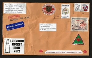 2012 KANADA Raketenpost ABSTURZHÜLLE - McIsaac bei Thousand Islands - Bild 1 von 2