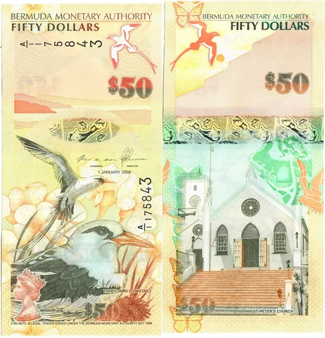 Bermuda 50 Dollars 2009 (2012) UNC "A/1" Cover