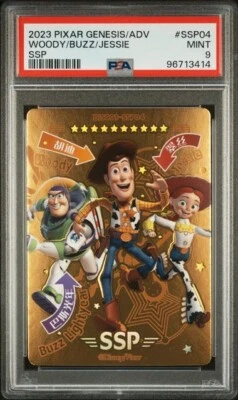 PSA 9 WOODY BUZZ JESSIE 2023 PIXAR GENESIS LIGHTYEAR SSP-04 GRADED DISNEY *TPHLC - Image 1 of 2
