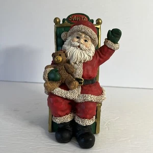 VTG Midwest of Cannon Falls Porcelain Sitting Santa Claus Music Box Works - Picture 1 of 7