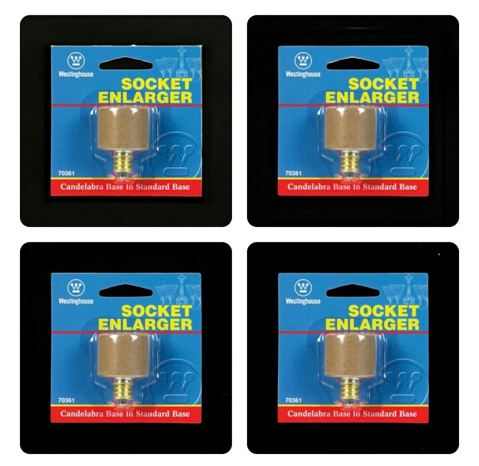 4 Packs Westinghouse Socket Adapter Candelabra base to Medium Base #70361    - Image 1 of 1