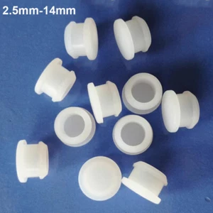 2.5mm-14mm White Snap-On Silicone Rubber Hole Plug Blanking End Cap Seal Stopper - Picture 1 of 4